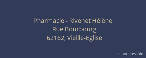 Pharmacie - Rivenet H&eacute;l&egrave;ne