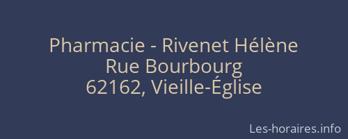Pharmacie - Rivenet Hélène