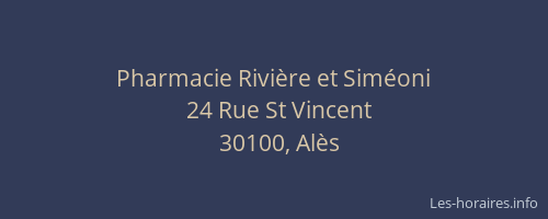 Pharmacie Rivi&egrave;re et Sim&eacute;oni