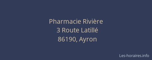 Pharmacie Rivière