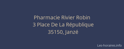 Pharmacie Rivier Robin