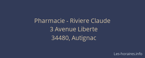 Pharmacie - Riviere Claude