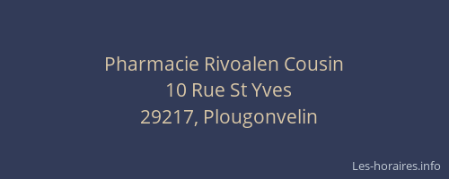 Pharmacie Rivoalen Cousin