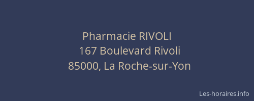Pharmacie RIVOLI