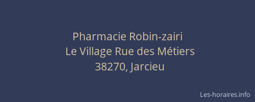 Pharmacie Robin-zairi