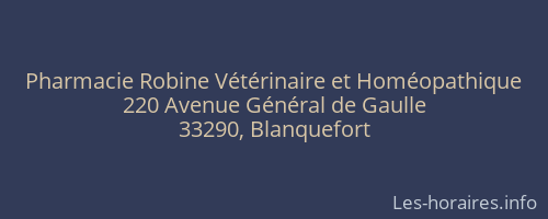 Pharmacie Robine Vétérinaire et Homéopathique
