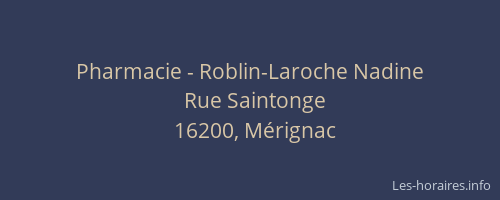 Pharmacie - Roblin-Laroche Nadine