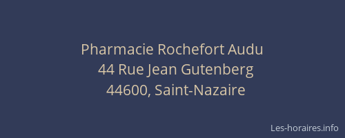 Pharmacie Rochefort Audu