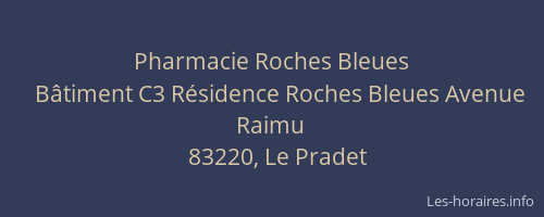 Pharmacie Roches Bleues