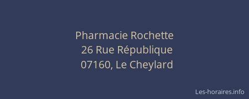 Pharmacie Rochette