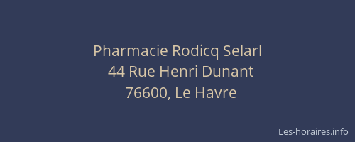 Pharmacie Rodicq Selarl
