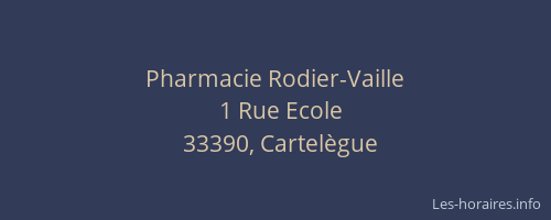 Pharmacie Rodier-Vaille