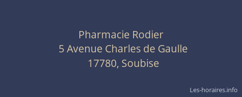Pharmacie Rodier