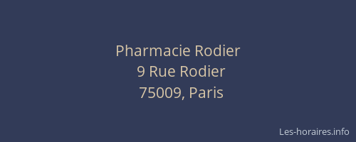 Pharmacie Rodier