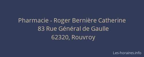 Pharmacie - Roger Bernière Catherine