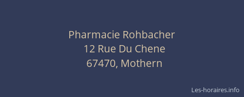 Pharmacie Rohbacher