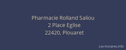 Pharmacie Rolland Saliou