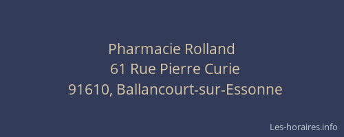 Pharmacie Rolland