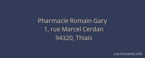 Pharmacie Romain Gary