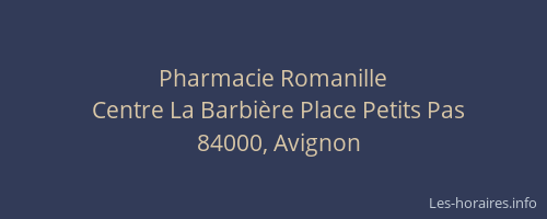 Pharmacie Romanille