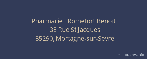 Pharmacie - Romefort Benoît