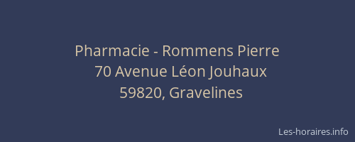 Pharmacie - Rommens Pierre