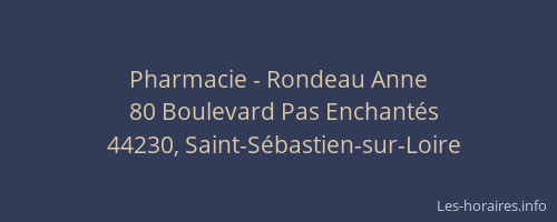 Pharmacie - Rondeau Anne