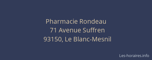 Pharmacie Rondeau