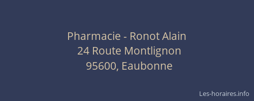 Pharmacie - Ronot Alain