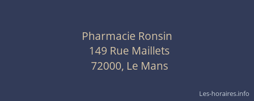 Pharmacie Ronsin
