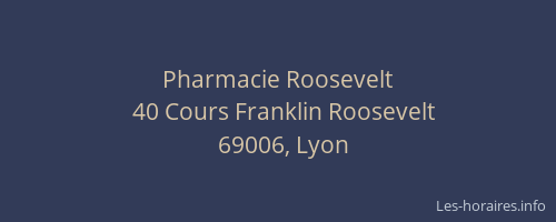 Pharmacie Roosevelt