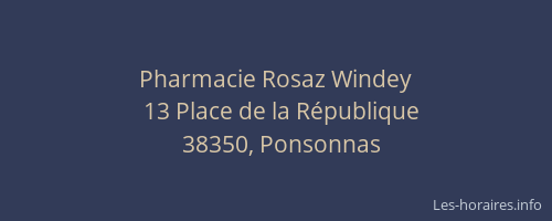 Pharmacie Rosaz Windey