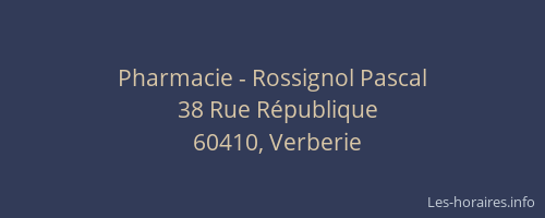 Pharmacie - Rossignol Pascal