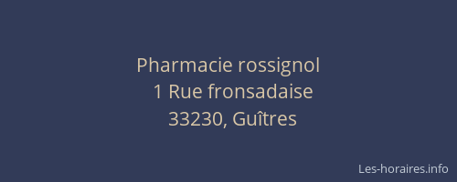 Pharmacie rossignol