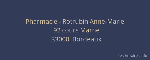 Pharmacie - Rotrubin Anne-Marie