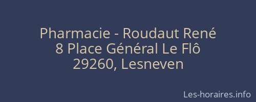Pharmacie - Roudaut René