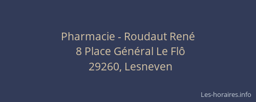 Pharmacie - Roudaut Ren&eacute;