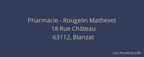 Pharmacie - Rougelin Mathevet