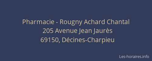 Pharmacie - Rougny Achard Chantal