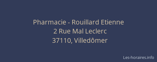 Pharmacie - Rouillard Etienne