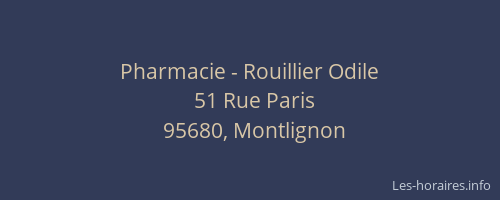 Pharmacie - Rouillier Odile