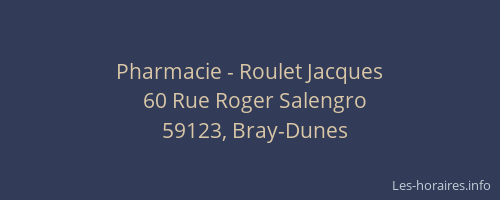 Pharmacie - Roulet Jacques