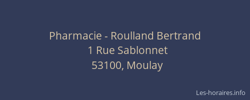 Pharmacie - Roulland Bertrand