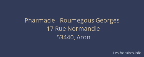 Pharmacie - Roumegous Georges