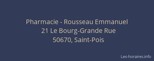 Pharmacie - Rousseau Emmanuel