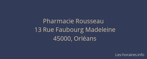 Pharmacie Rousseau