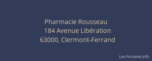 Pharmacie Rousseau