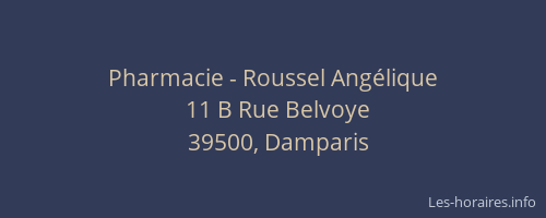 Pharmacie - Roussel Ang&eacute;lique