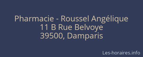 Pharmacie - Roussel Angélique