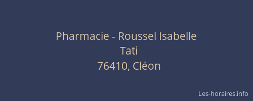 Pharmacie - Roussel Isabelle